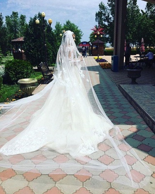 Glamorous Long Sleeves Lace Mermaid Wedding Dresses | Scoop Appliques Detachable Skirt Bridal Gowns_6