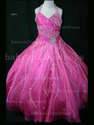Inexpensive Formal Gowns For Teens Glitz 2021 Sweetheart Beaded Crystal Girls Pageant Dresses LR812_5