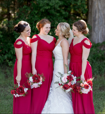Elegant A-Line Chiffon Bridesmaid Dresses | Cold Shoulder Ruched Wedding Party Dresses_2