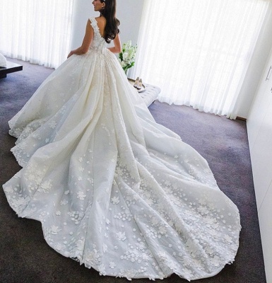 Gorgeous Ball Gown Wedding Dresses | Straps Floral Princess Bridal Gowns_5