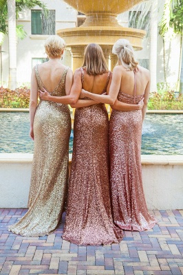 Simple Mermaid Sequined Party Dresses 2021 Different Styles Ruffles Bridesmaid Dress_3