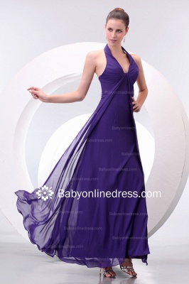 Discount A-Line Halter Sleeveless Floor-length Bridesmaids Dresses_2