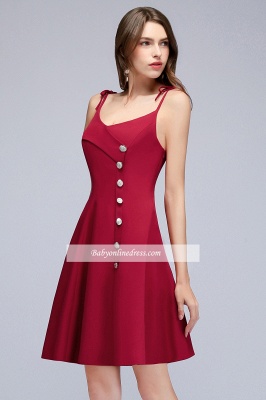 Homecoming Sweetheart A-Line Straps Knee Length Dresses Spaghetti with Buttons_5