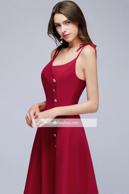 Homecoming Sweetheart A-Line Straps Knee Length Dresses Spaghetti with Buttons_3