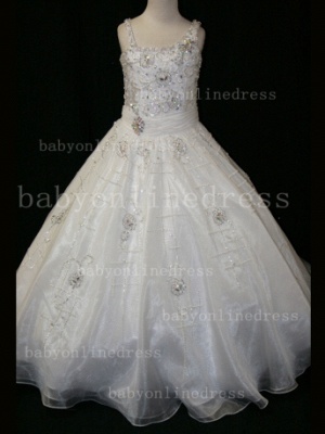 Discounted Formal Gowns For Flower Girls Newborn Beaded Crystal Girls Pageant Dresses On Sale LR858_5