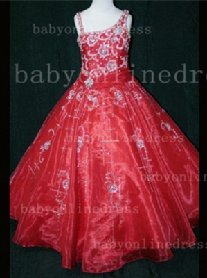 Discounted Formal Gowns For Flower Girls Newborn Beaded Crystal Girls Pageant Dresses On Sale LR858_6
