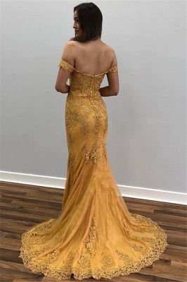 Modest Off-the-Shoulder Prom Appliques Evening Dresses | Appliques Tulle 2021 Prom Gowns_2