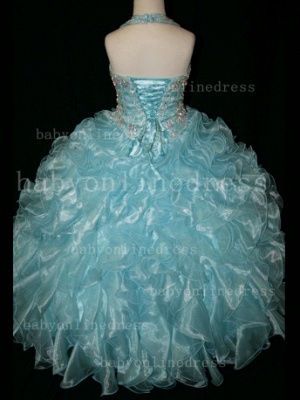 Cheap Pageant Dresses For Girls Newborn Beauty Beaded Rhinestone Flower Girls Party Dresses On Sale LR864_2