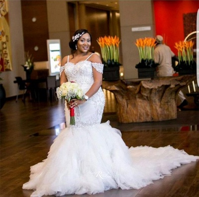 Plus Size Appliques Cap Sleeves Lace Vintage Mermaid Wedding Dress_5