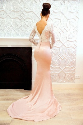Elegant Lace Mermaid Bridesmaid Dresses | Jewel Long Sleeves Evening Dresses_3